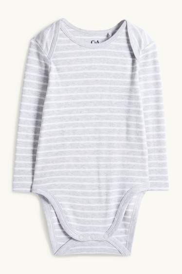 Unisexe - Body bébé - à rayures - gris clair