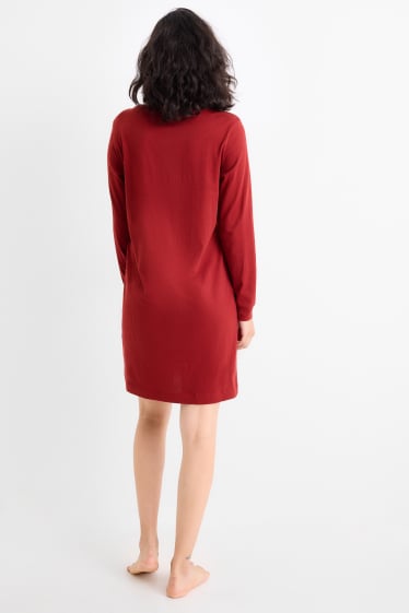 Donna - Camicia da notte - rosso scuro