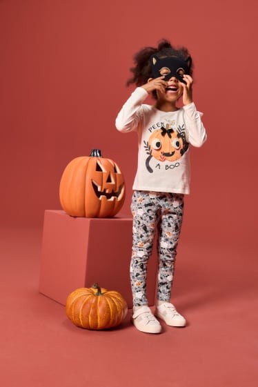 Enfants filles - Lot de 2 - Halloween - leggings chauds - noir