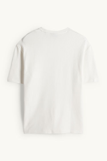 Home - Samarreta de màniga curta - relaxed fit - acanalada - blanc