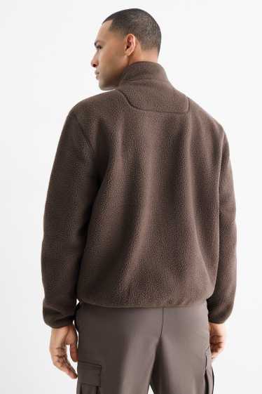 Home - Jaqueta de teixit polar - marró