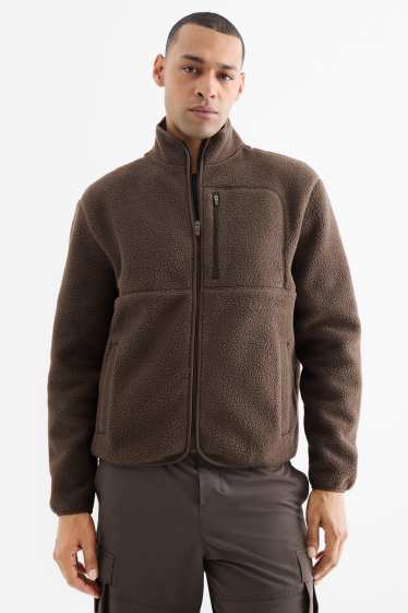 Home - Jaqueta de teixit polar - marró