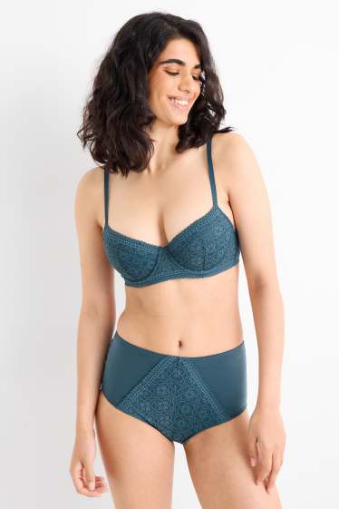 Femmes - Soutien-gorge avec armatures - DEMI - ampliforme - bleu pétrole