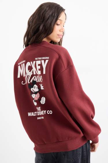 Femei - Bluză de molton - Mickey Mouse - vișiniu