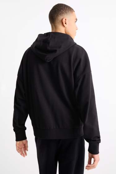 Uomo - Felpa con zip e cappuccio - nero