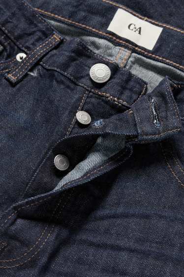 Bărbați - Regular jeans cu fentă cu nasturi - denim-albastru închis