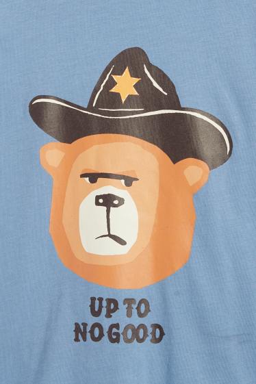 Kinderen: jongens - Set van 5 - beer en bigfoot - longsleeve - licht beige