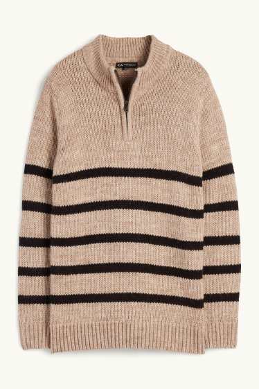 Kinderen: jongens - Trui - gestreept - beige