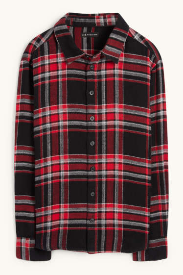 Bambini - Camicia di flanella - a quadretti - rosso / nero