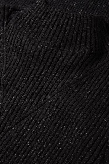 Damen - Bodycon-Kleid - gerippt - schwarz