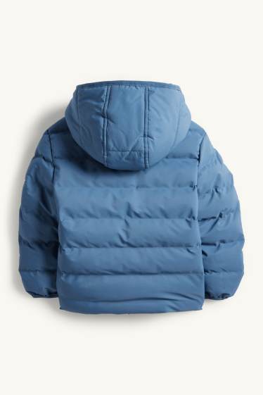 Kinderen: jongens - Gewatteerde jas met capuchon - waterafstotend - blauw