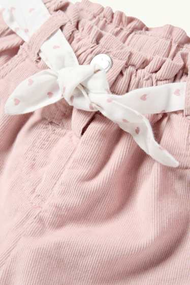 Baby Girls - Baby thermal corduroy trousers - rose