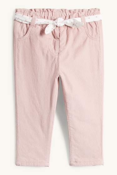 Baby Girls - Baby thermal corduroy trousers - rose