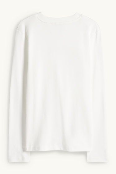 Femmes - Haut à manches longues - regular fit - blanc