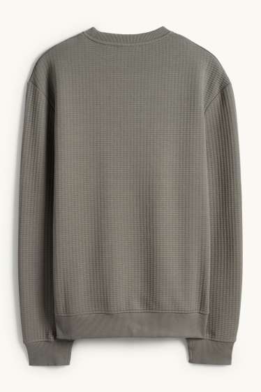 Pánské - Mikina - strukturovaná - zelená