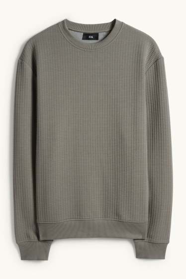 Pánské - Mikina - strukturovaná - zelená