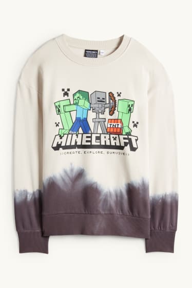 Kinder Jungen - Minecraft - Sweatshirt - gemustert - hellbeige