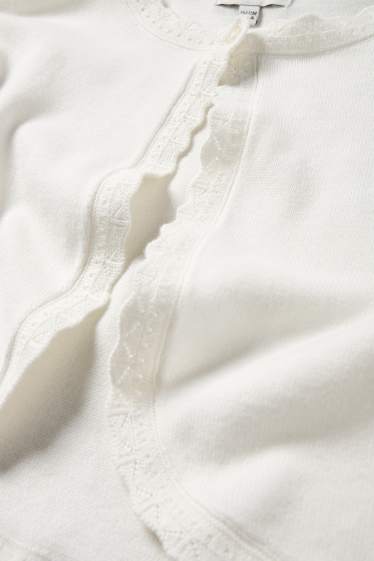 Enfants filles - Gilet en maille - blanc