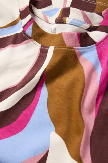 Femmes - T-shirt - relaxed fit - à motif - marron