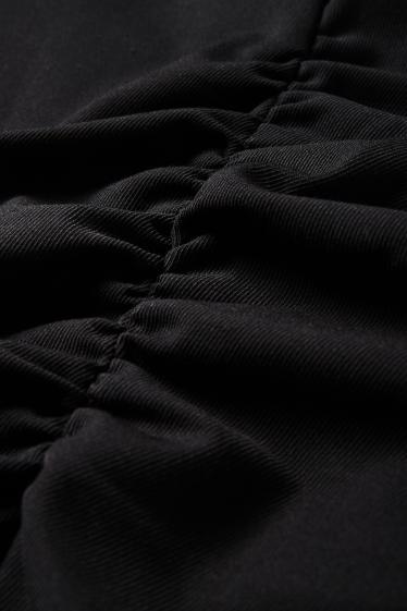 Damen - Kleid mit V-Ausschnitt - Straight Fit - schwarz