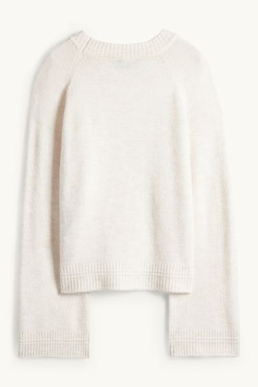 Damen - Pullover - weiss-melange
