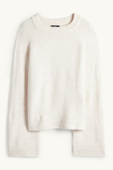 Damen - Pullover - weiss-melange