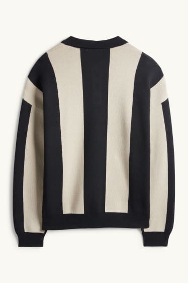 Hombre - Jersey - de rayas - negro / beis