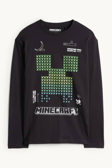 Kinderen: jongens - Minecraft - longsleeve - zwart