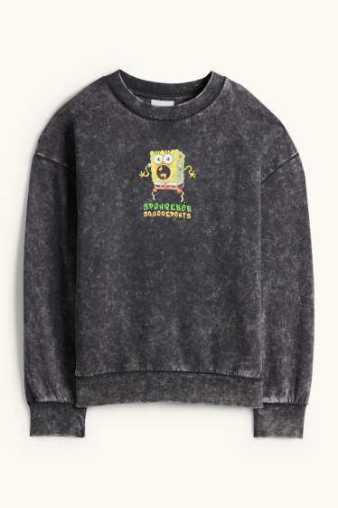 Kinderen: jongens - SpongeBob Squarepants - sweatshirt - donkergrijs