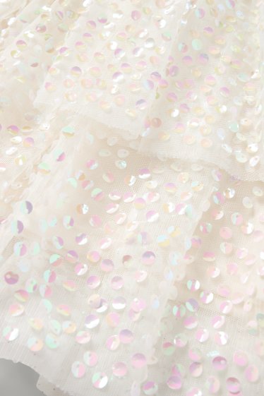 Copii - Fete - Fustă cu paiete - alb-crem