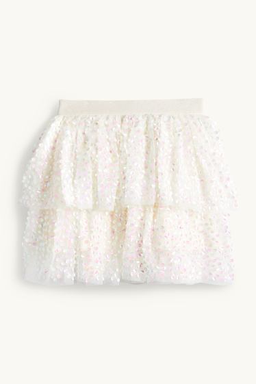 Copii - Fete - Fustă cu paiete - alb-crem