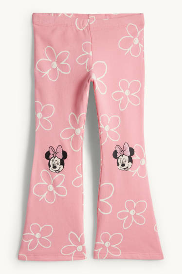 Enfants filles - Minnie Mouse - flared legging chaud - à fleurs - rose