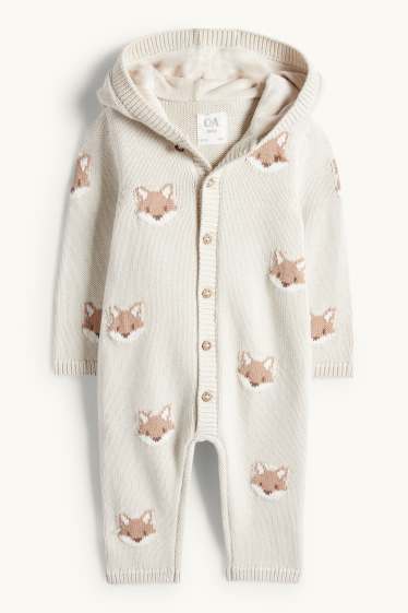 Bébés garçons - Renard - combinaison en maille bébé - blanc crème