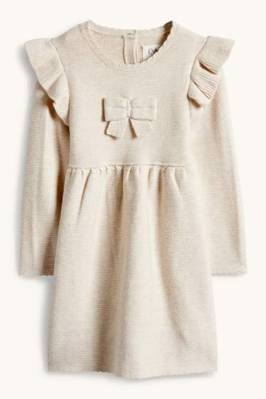 Baby Mädchen - Baby-Strickkleid - hellbeige