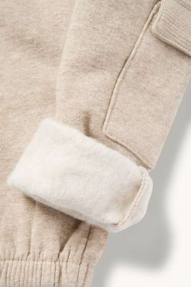 Bébés garçons - Pingouin - tenue pour bébé - doublé en peluche - 2 pièces - beige clair