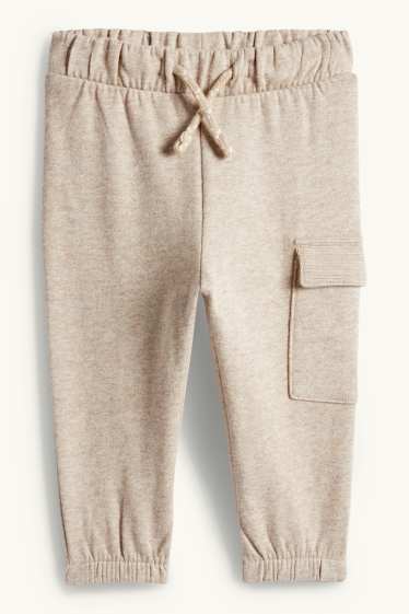 Bébés garçons - Pingouin - tenue pour bébé - doublé en peluche - 2 pièces - beige clair