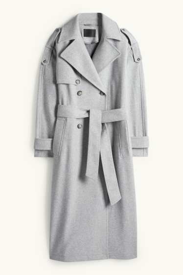 Damen - Mantel - hellgrau