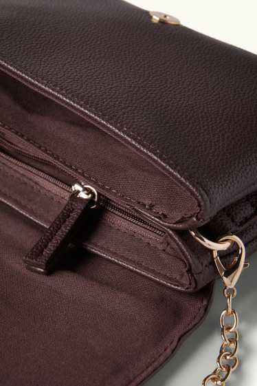 Dámské - Taška přes rameno s odnímatelným popruhem - imitace kůže - bordeaux