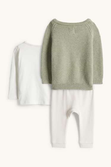 Baby: jongens - Mammoet - baby-outfit - 3-delig - groen