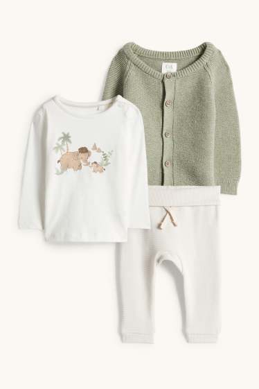 Baby: jongens - Mammoet - baby-outfit - 3-delig - groen