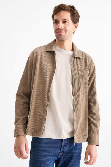 Hommes - Veste-chemise en velours côtelé - relaxed fit - col kent - beige