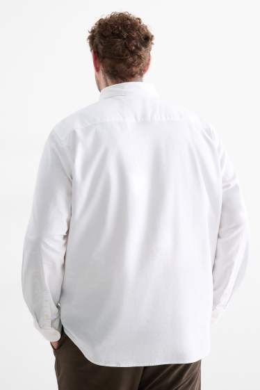 Bărbați - Cămașă - regular fit - guler cu nasturi - alb