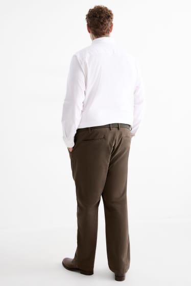 Men - Trousers with belt - regular fit - dark green