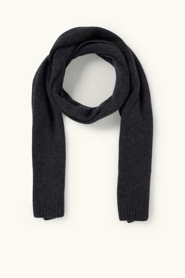 Bărbați - Șal din cașmir - gri închis