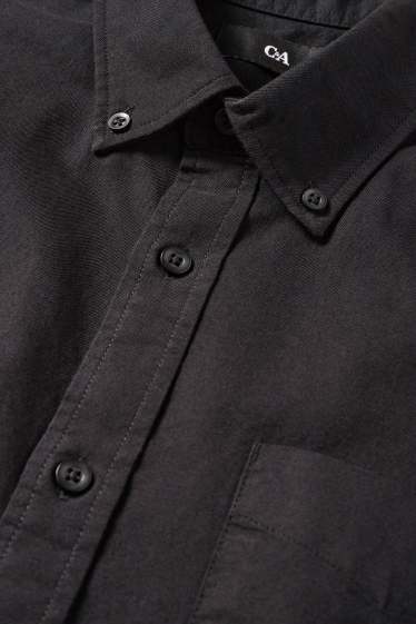 Herren - Hemd - Regular Fit - Button-down - schwarz