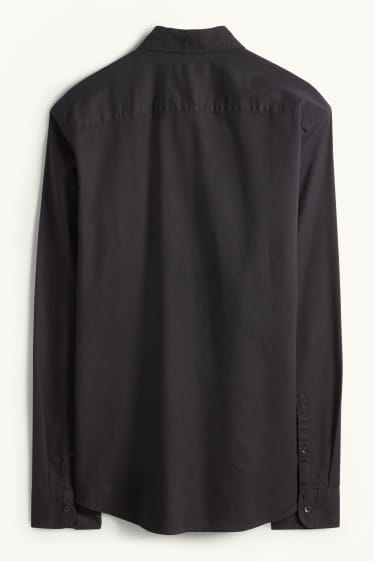 Herren - Hemd - Regular Fit - Button-down - schwarz