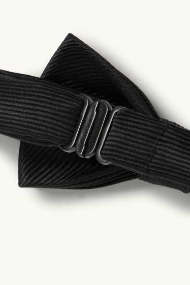 Nen - Corbata de llacet - acanalada - negre