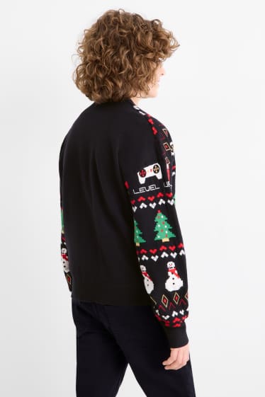 Kinderen: jongens - Gaming - kersttrui - zwart