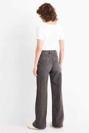 Damen - Wide Leg Jeans - High Waist - LYCRA® - dunkeljeansgrau