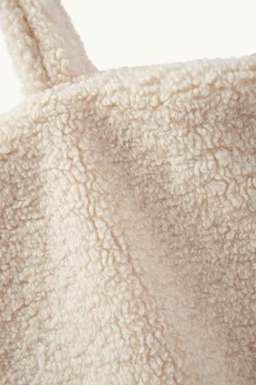 Donna - Shopper grande effetto peluche - beige